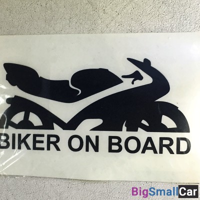 Наклейки CRAZY IRON на авто Biker on Board black 608