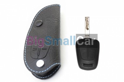 Чехол Для Ключа Opel (Брелок), Кожаный, Цвет Нити Голубой bgt518 - купить Ростове-на-Дону