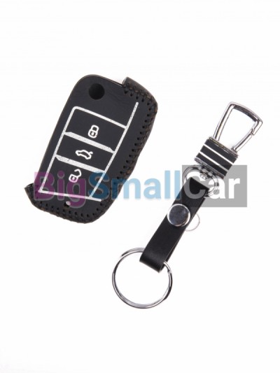 Чехол Для Ключа Volkswagen, Skoda, Seat (Брелок) String Цвет Кожи Черный bgt554 - купить Ростове-на-Дону