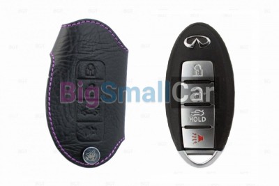 Чехол Для Ключа Infiniti (Брелок), Кожаный, Цвет Нити Фиолетовый bgt558 - купить Ростове-на-Дону